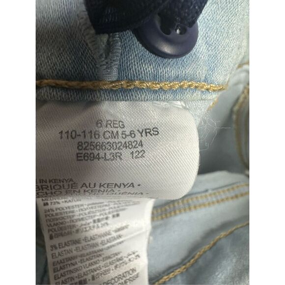 Levi's Girlfriend Midi Pull On Shorts Size Girl's Adjustable Size 5-6Y Sky Blue - Picture 4 of 8